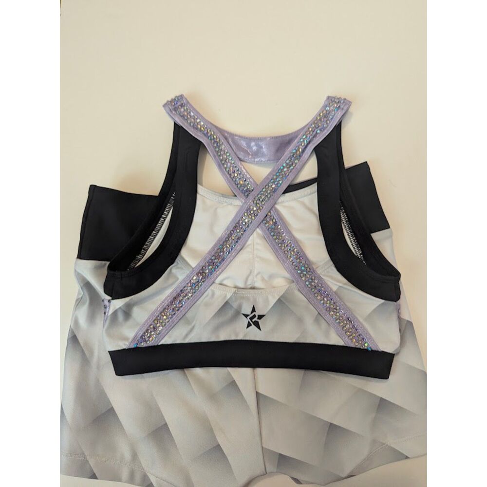 Rebel Athletic HTF purple gray geometric set AXS cheer dance - Picture 4 of 4